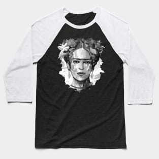 Frida Black and White Baseball T-Shirt